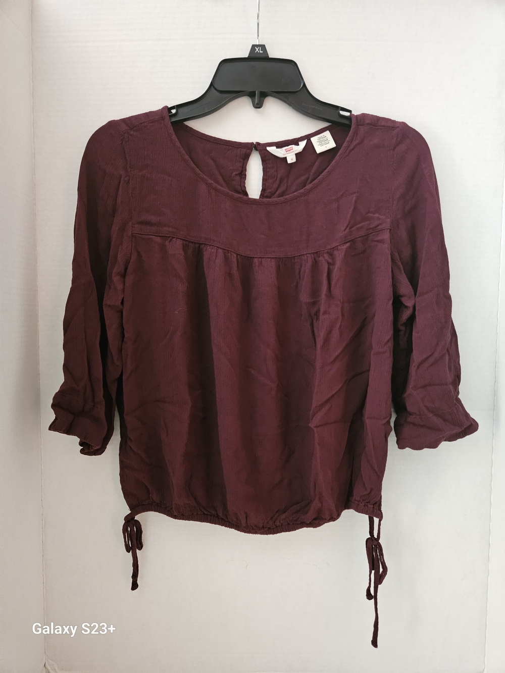 Levi's Women's Burgundy Peasant Blouse